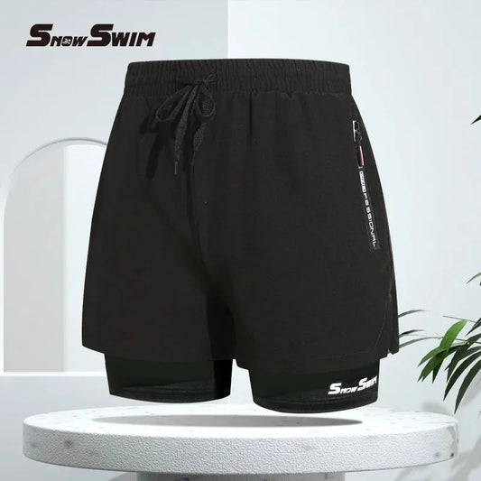 Men's Swim Trunks Double-layer Flat