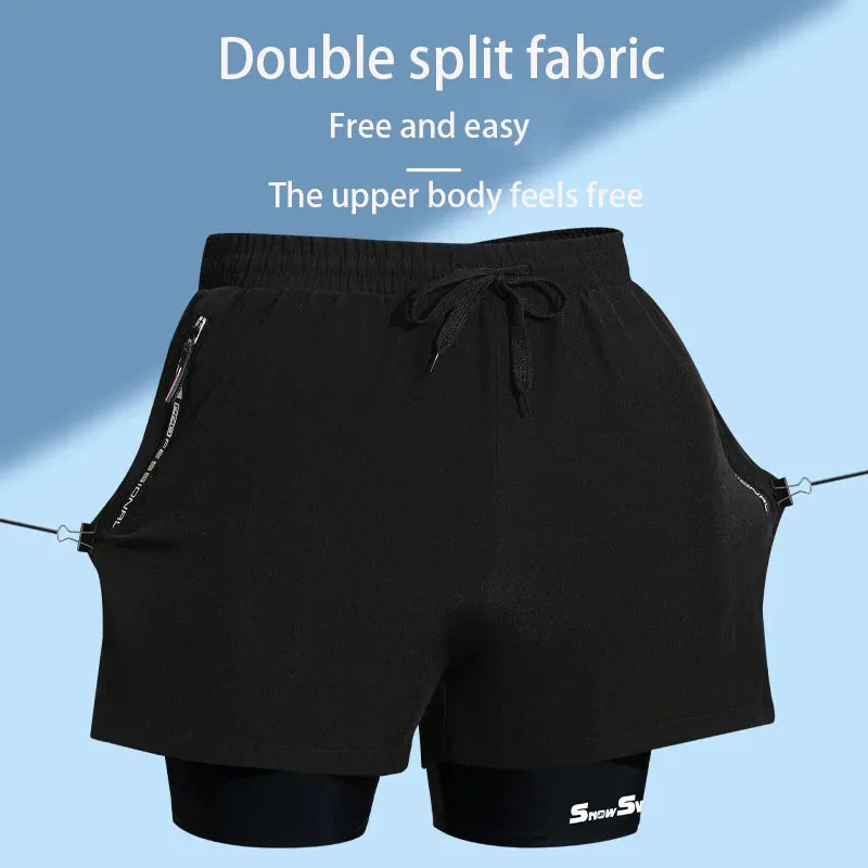 Men's Swim Trunks Double-layer Flat