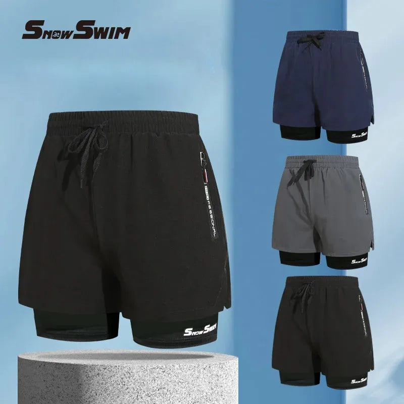 Men's Swim Trunks Double-layer Flat